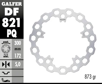 Image de Jeu de disques de frein Galfer 2x DF821PQ CUBIQ® rigide avant 300x5mm pour Harley Davidson FXDL Dyna Low Rider FXDLS S VRSCA V-Rod VR1 VRSCAW VRSCB VRSCDX Night-Rod année 2004 - 2019