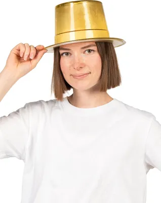 Immagine prodotto di Cappello cilindrico dorato glitterato per adulti - Taglia unica