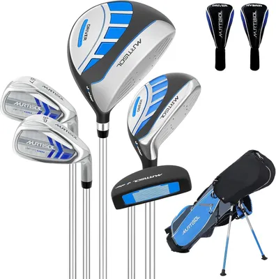 Produktbild von Kinder Golfschläger Set(Blau)Golf Set für Kinder von 6-14Jahren,Inklusive Stand Bag,1# Drive, 5# Hybrid, 6/7#, 9/P# Eisen und Putter