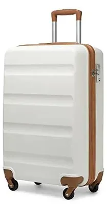 Imagen del producto de Maleta rígida - 4 ruedas giratorias - Cerradura con combinación numérica - Ligera - 66 cm - Color marfil