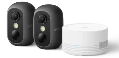 Image de eufy eufyCam C35 (lot de 2), caméra de surveillance sans fil pour l'intérieur et l'extérieur, couleur : noir