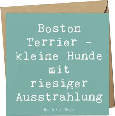 Produktbild von Mr. & Mrs. Panda Grußkarte Spruch Boston Terrier - Meeresbrise - Geschenk, faltkarte, Hundeliebhaber, Leidenschaft, doppelkarte, anhänglicher Hund, Glückwunschkarte