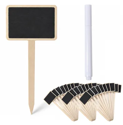 Imagen del producto de 20 placas para plantas, resistentes a la intemperie, de 6,3 x 15 cm, de madera, para jardín