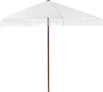 Obrázok produktu pre BELIANI Záhradný dáždnik biely polyester materiál oceľová rúrka ⌀ 258 cm moderný