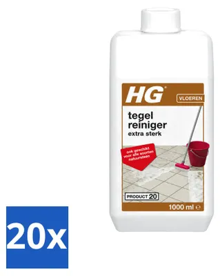 Produktbild von 20 x HG Fliesenreiniger extra stark für alle Natursteinarten 1 l - Vorteilspackung - 20 Stücke