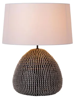 Zdjęcie produktu dla Lampa stołowa z trawy morskiej czarno biała E27 Maduka Lucide