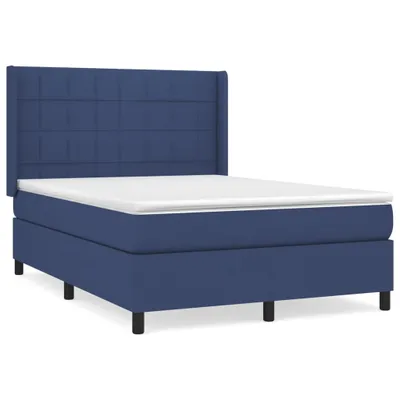 Produktbild von Boxspringbett mit Matratze Blau 140x190 cm Stoff