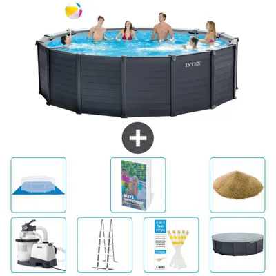 Produktbild von Graphite Panel Pool Rund - 478x124 cm - 8-teilig  S680