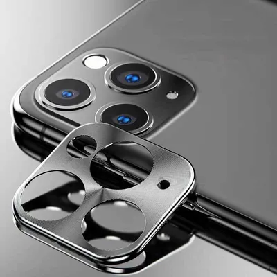 Produktbild von Für iPhone 11 Pro Max Metall Linsen Kamera Schutz Silber