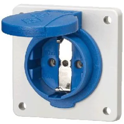 Image de Mennekes Prise Schuko en saillie bleue 16A 2p+E 230V IP54 Borne à vis