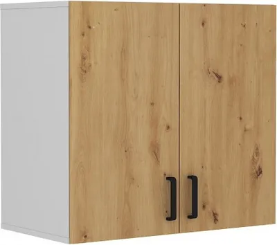 Image de Armoire à étagères supérieure MABAKA – gris / chêne artisan