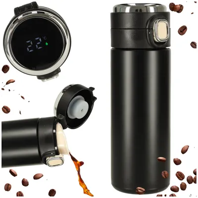 Productafbeelding van Led Thermos Thermische Mok Met Mondstuk 420ml Zwart