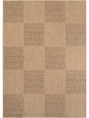 Produktbild von Villa Möbel Timaro Indoor Outdoor Teppich Wetterfest 3D Optik Wohnzimmer Küchen Terrasse , Farbe:Beige, Grösse:240x340 cm