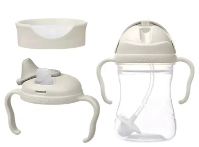 Image de B.Box Tiny, tasse d'apprentissage 3-en-1 pour bébés à partir de 4 mois, 240 ml, beige