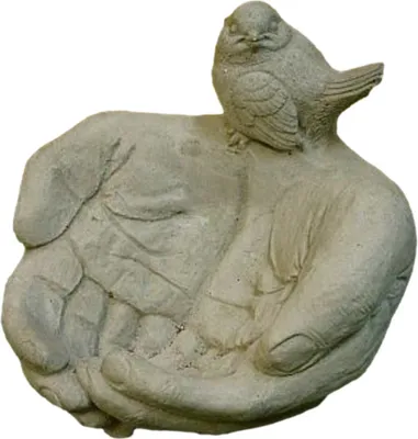 Immagine prodotto di Bellissima vasca per uccelli con uccello in pietra fusa perfetta per il giardino, la terrazza o il giardino antistante, resistente al gelo e alle intemperie e nuova 10 cm H, SU-307