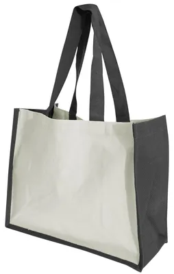 Produktbild von Westford Mill Printers Jute-Tasche / Shopper / Einkaufstasche, 21 Liter FK975 (Einheitsgröße) (Schwarz)