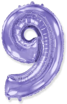 Zdjęcie produktu dla Balon foliowy numer 9 - fioletowy - liliowy - 102 cm