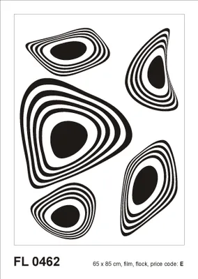 Image de Sanders & Sanders sticker mural motif figurativ noir et blanc 85 x 65 cm