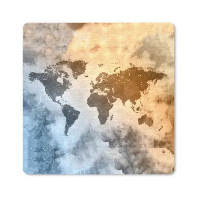 Produktbild von MuchoWow® Mauspad Mousepad Weltkarte - Abstrakt - Farben 20x20 cm - Mousepads - Maus Mat - Pad - Mausunterlage - Desk Mat - Bureauartikeln
