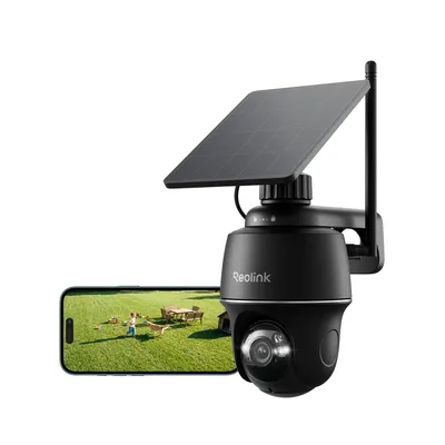 Produktbild von Reolink 2k+ 5MP Akku/Solarpanel Überwachungskamera, 5/2,4 GHz WiFi, Farbnachtsicht, Pan & Tilt, Personen-/Fahrzeug/Tiererkennung, IP64, Schwarz
