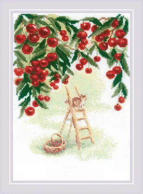 Produktbild von Riolis Kreuzstich Stickpackung "Kirchengarten", Zählmuster, 21x30cm