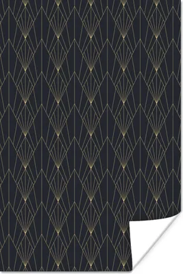 Produktbild von MuchoWow® Poster Abstrakt - Art deco - Design - Schwarz 40x60 cm - Plakate für die Wand - Poster Babyzimmer
