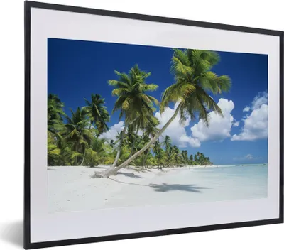 Produktbild von MuchoWow® MuchoWow® Gerahmtes Poster Strand - Palme - Tropisch 40x30 cm - Poster mit zchwarzem Bilderrahmen - Bilderrahmen - Poster im Rahmen