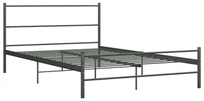 Produktbild von vidaXL Bettgestell Grau Metall 120x200 cm