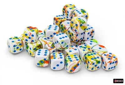 Zdjęcie produktu dla Zestaw kości Chessex, niebieskie, 12 mm, D6 – 36 sztuk – akcesoria do gier