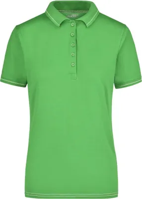 Produktbild von Hochwertiges Poloshirt mit Kontraststreifen lime-green/white, Gr. XXL