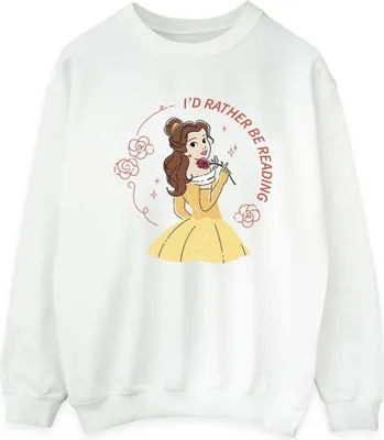 Produktbild von Disney - "Beauty And The Beast I'd Rather Be Reading" Sweatshirt für Damen BI10444 (XL) (Weiß)