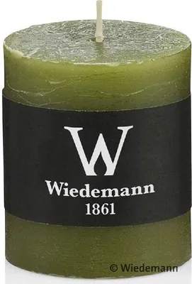 Produktbild von Stumpenkerze aus Paraffin, Olive, Marble Rustik, Wiedemann, 80/68 mm, Brenndauer ca. 34h, durchgefärbt