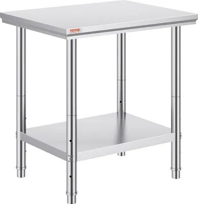 Productafbeelding van VEVOR Roestvrijstalen Tafel 60x76cm, werkbank met 3 hoogteposities, geschikt voor horeca, keuken, als snijtafel voor restaurants