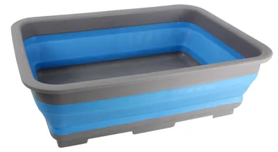 Produktbild von Faltbares Spulbecken - grau/blau - Kunststoff - 37 x 28 - Kuche - Campingzubehor