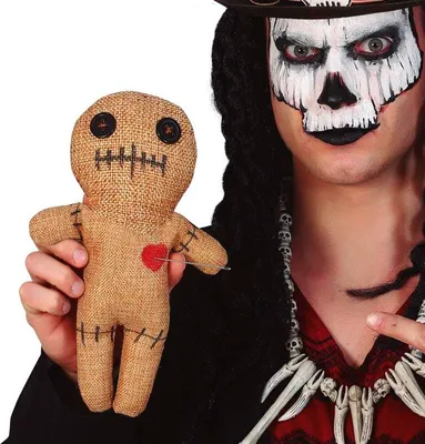 Immagine prodotto di Bambola rituale magica Voodoo Decorazione di Halloween Figura di culto mistica Accessorio spettrale, colore: marrone