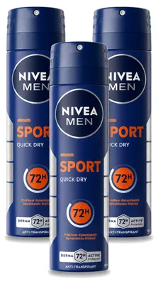 Obrázek produktu pro 3 x NIVEA MEN Sport, antiperspirační deodorant ve spreji, 150 ml - výhodná balení - 3 kusy