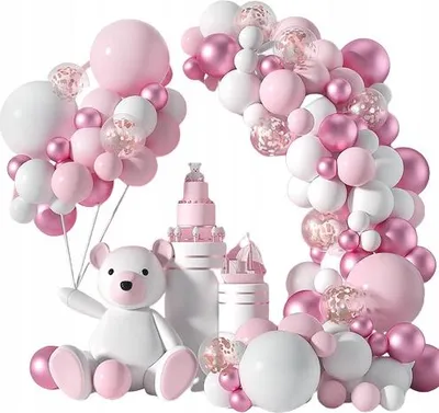 Zdjęcie produktu dla Girlanda Balonowa Róż Biel Urodziny Baby Shower Xl Model 2