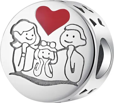 Image de Charms Pandora, cœurs de famille, charms Trusky