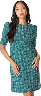 Image de Principles - Robe shift détail bouton pour femme DH7680 (44 FR) (Vert)