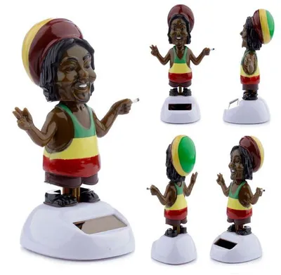 Image de Figurine solaire dansante Rasta fari, Jamaïque figurine mobile vacillante, Rasta Man