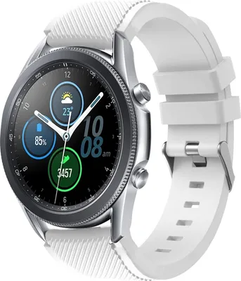 Produktbild von Strap-it Samsung Galaxy Watch 3 45mm Armband Silikon (Weiß)