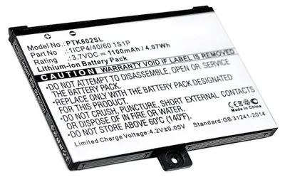 Image de subtel 1x Batterie pour Tablette Compatible avec PocketBook Pro 912, Pro 602, Pro 612, 1ICP4/40/60 1S1P - (1100mAh, 3.7V)