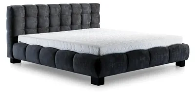 Produktbild von Bett Grau Schlafzimmer Möbel Textil Design 160x200cm Polster Hotel Betten Samt