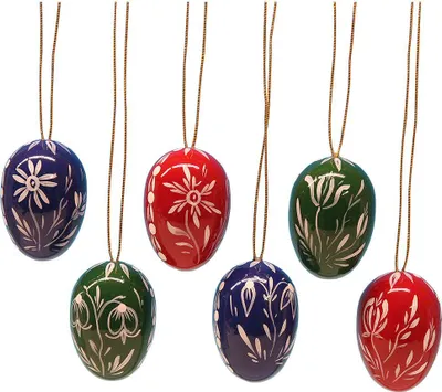 Obrázek produktu pro Velikonoční vajíčka s bílými květy (6) V=3,5cm NOVINKA