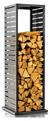Zdjęcie produktu dla Westmann Luma Lane Metalowa  półka na drewno kominkowe na zewnątrz, kolor antracytowy
