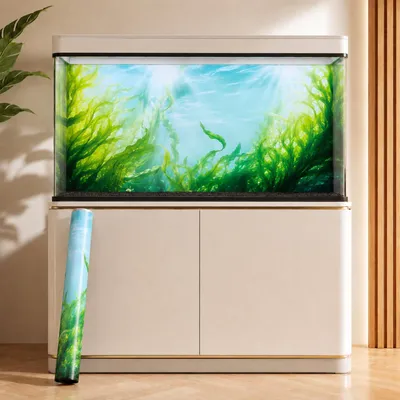 Aquarium-Hintergrund 120x40 cm, selbstklebend, Algenmuster