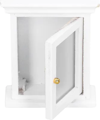 Immagine prodotto di Casa delle bambole Armadio a specchio bianco Mobili da bagno in miniatura a specchio per casa delle bambole 1:12