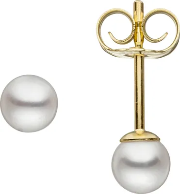 Produktbild von Paar Ohrstecker mit Süßwasser Perlen 4,5mm 585 Gold Gelbgold Ohrschmuck Damen