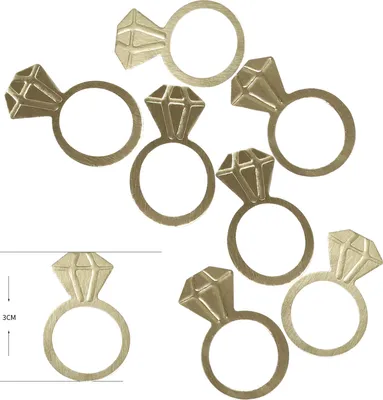Produktbild von Oblique Unique Diamanten Ring Konfetti gold Ring Streu Deko für Hochzeit JGA Valentinstag Geburtstag Feier Party Tisch Deko