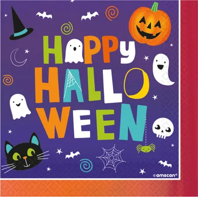 Image de 16 serviettes - Halloween - environ 33 x 33 cm